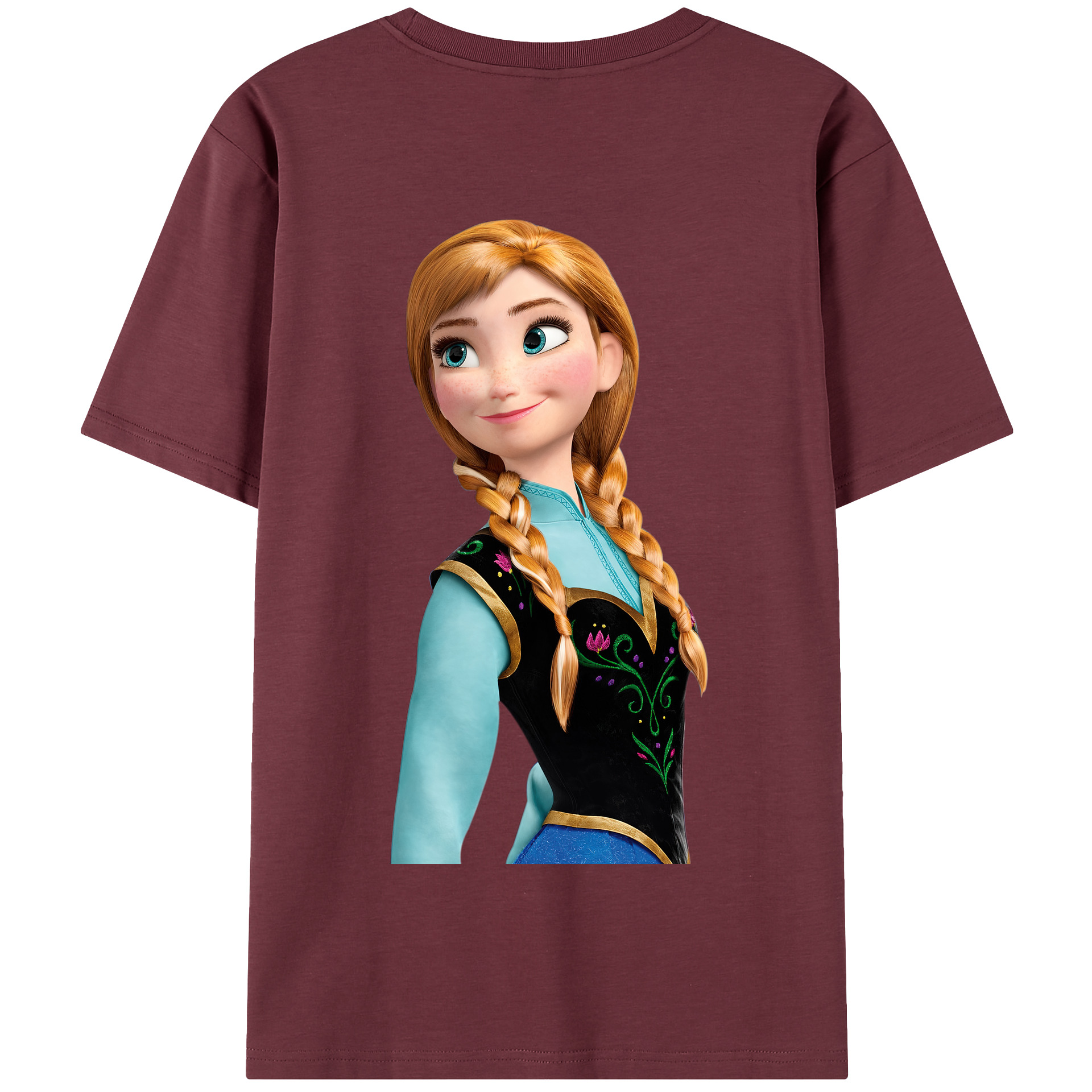 （画像用） アナと雪の女王 アンナ エルサ Frozen Anna Elsa 綿100％半袖Tシャツ（背面プリント）